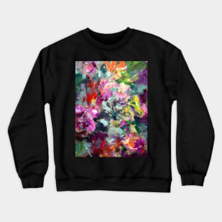 Colorful Abstract Watercolor Flowers - Floral Art Crewneck Sweatshirt